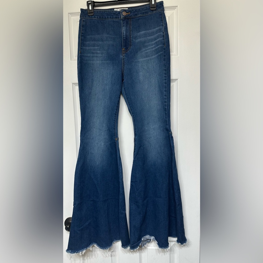 Free People Flare Leg Bell Bottom Blue Jeans Size: 29